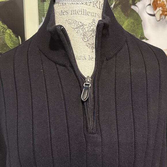 JOS.A.BANK MEN'S 1/4-ZIP PULLOVER SWEATER:PRE-OWNED BLACK or DEEP RED LARGE - Picture 5 of 16